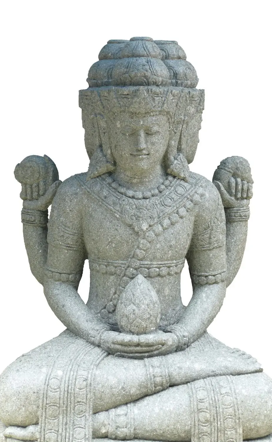 Product image 4 of the product “Sitting Tri Murti with 3 heads, 147cm Height, Natural ”
